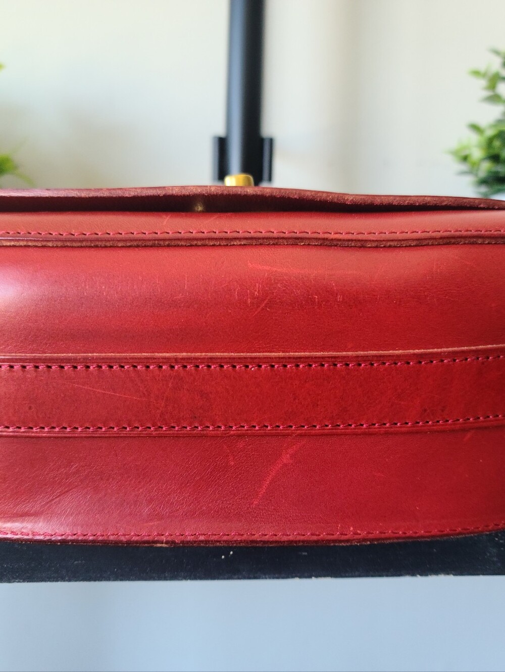 Polo Ralph Lauren Red Leather Saddle Bag - Picture 12 of 14